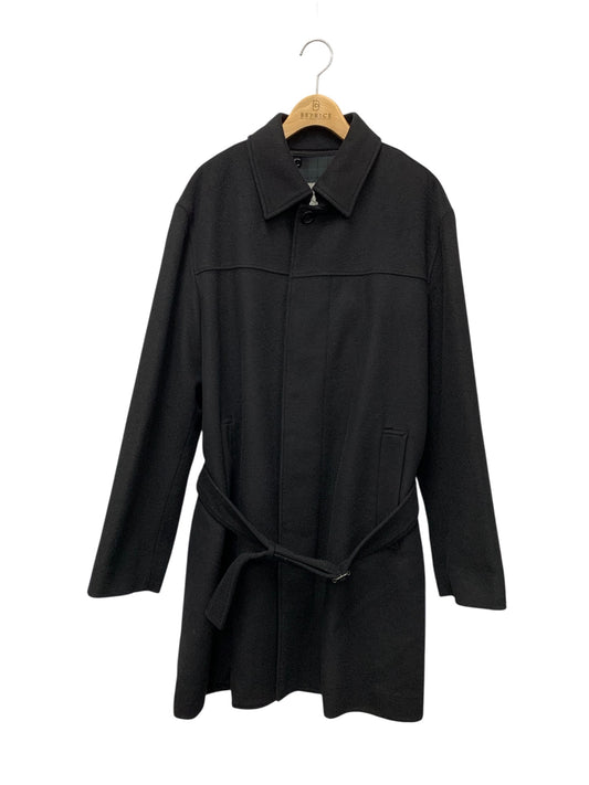 カルバンクライン 311421 コート L ブラック ベルト付き ウール ITSYW8T6WHDK