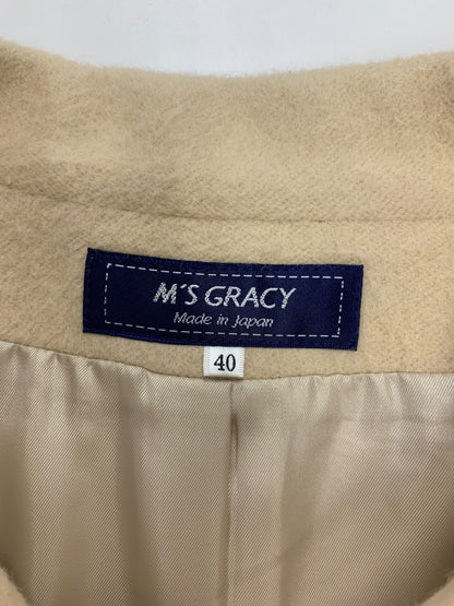 エムズグレイシー 219612 ショートコート 40 ベージュ アンゴラ混 ITH3OI6V1FLY