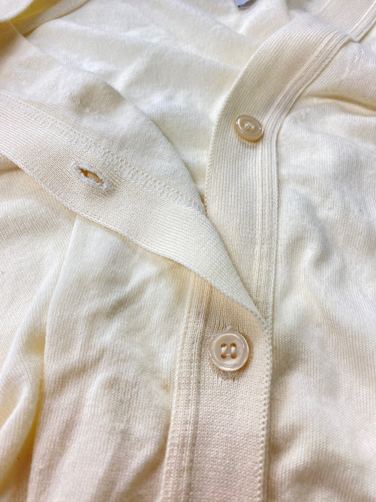 ジョンスメドレー カーディガン M アイボリー Vネック コットン MADE IN ENGLAND ITWJUVZ681ZS
