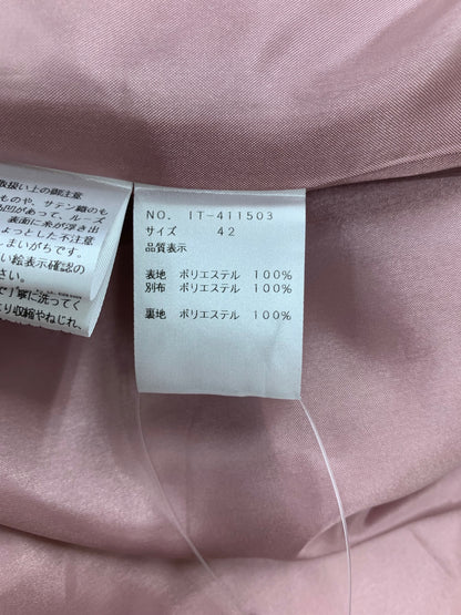 エムズグレイシー 411503  ワンピース 42 ピンク クルーネック バラ チュール ITYHB83ZB7O2