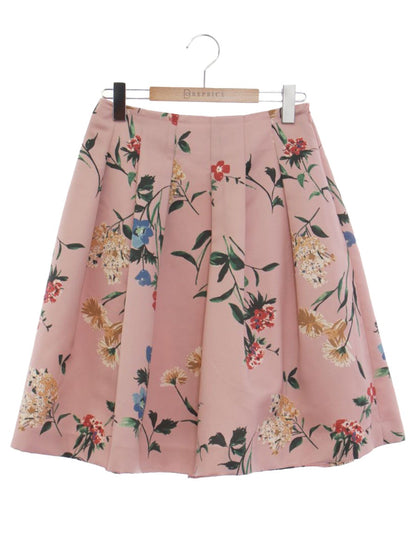 エムズグレイシー 727549 スカート 38 ピンク フラワーモチーフ タック ITRJ47GC9X3O