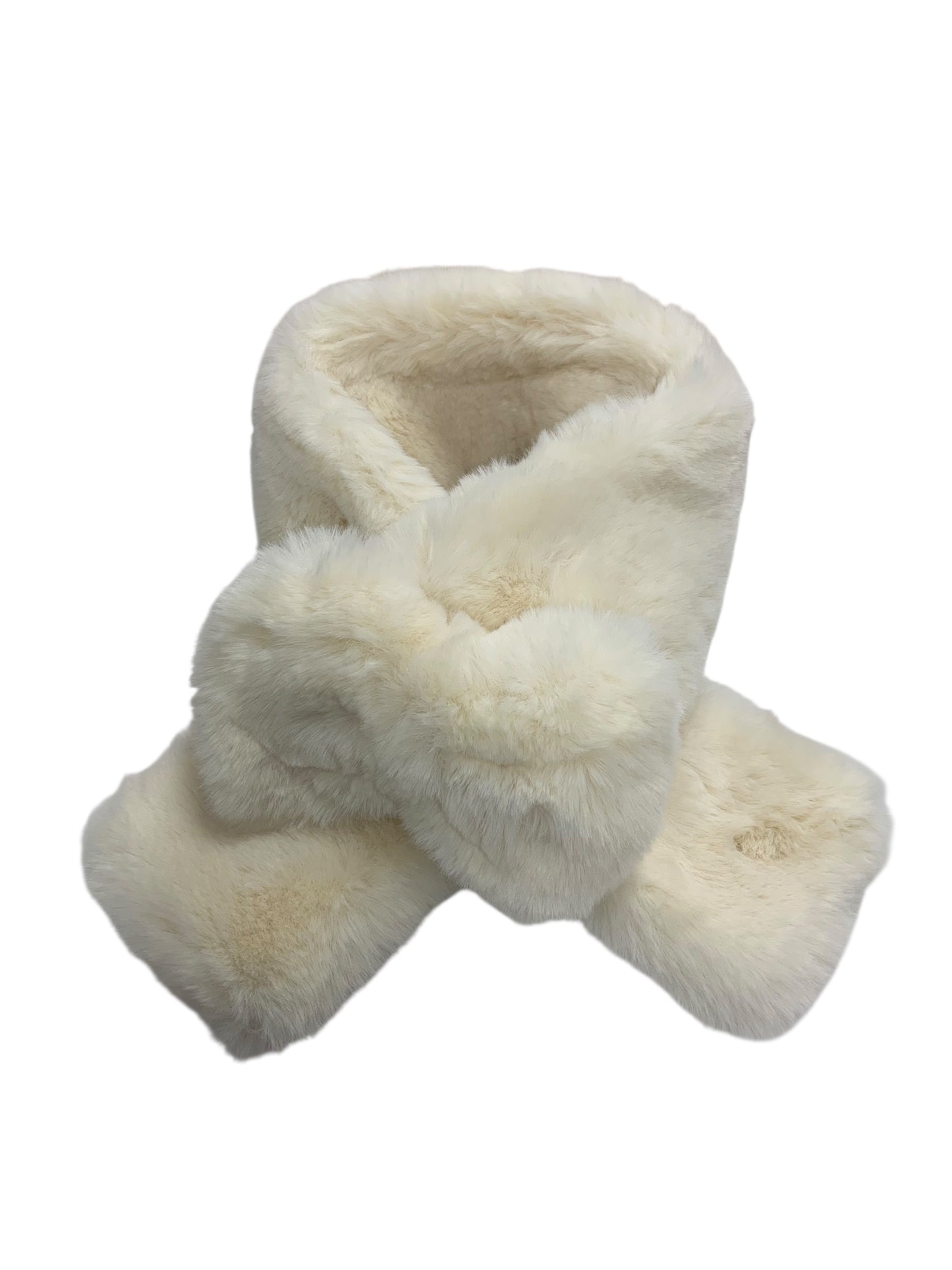 エムズグレイシー 096504 マフラー ホワイト フェイクファー リボン IT3LCAW09W06