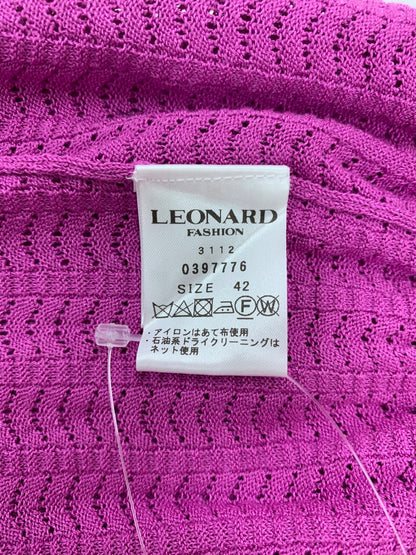 レオナールファッション 0397776 カーディガン 42 パープル 23SS アジサイ 刺繍 立体 ビジュー IT768JJUKT9Z