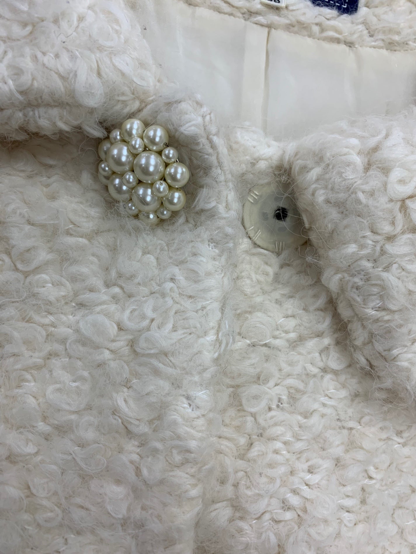 エムズグレイシー 529529 ショートコート 38 アイボリー パールボタン プードルコート ITLCTVV0676A