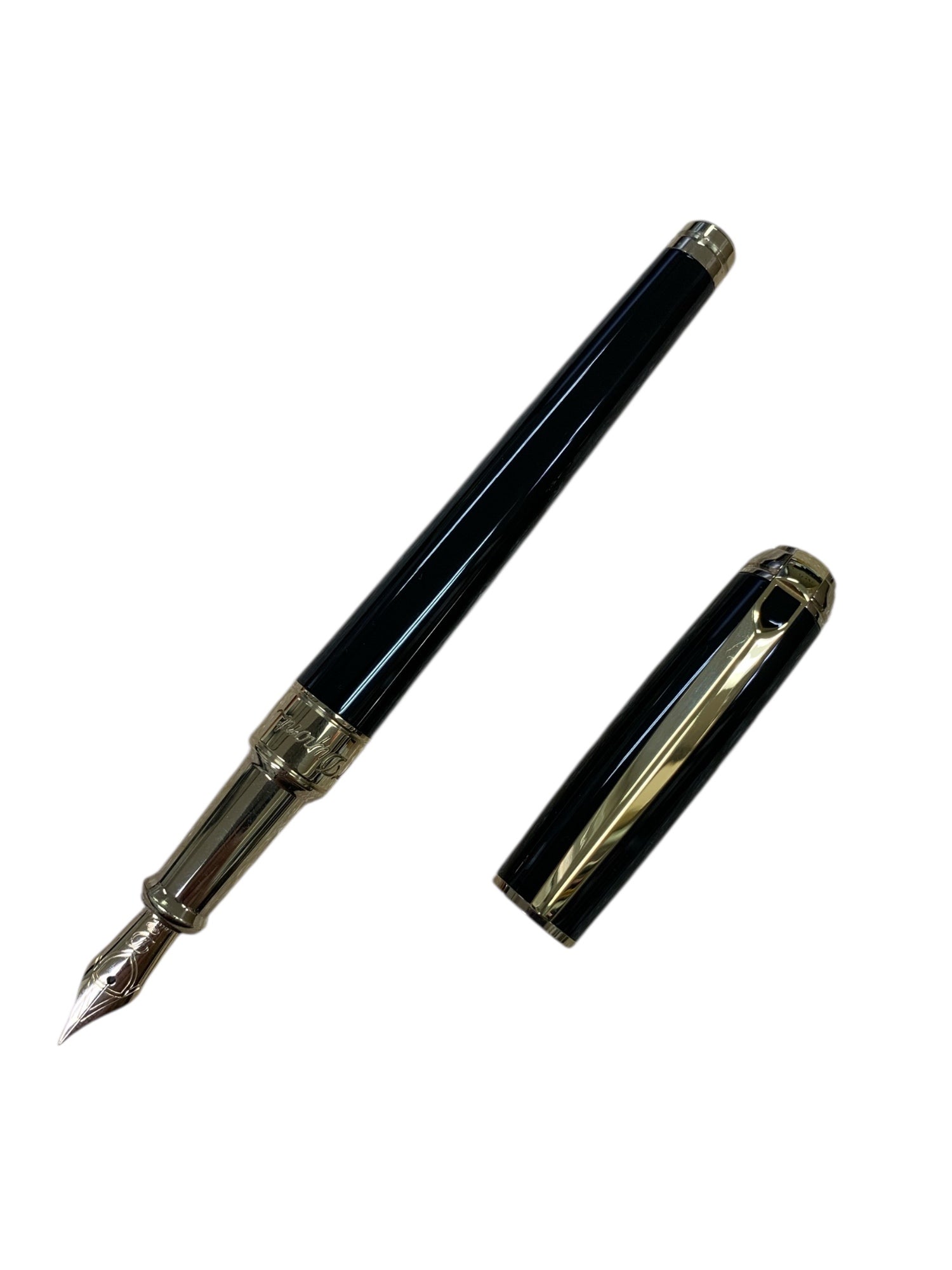 S.T. デュポン 万年筆 ラインD ミディアム ブラックナチュラルラッカー ブラック EF 14K ITEUYDETLPXK S.T. デュポン 万年筆 ラインD ミディアム ブラックナチュラルラッカー