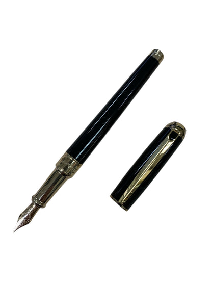 S.T. デュポン 万年筆 ラインD ミディアム ブラックナチュラルラッカー ブラック EF 14K ITEUYDETLPXK