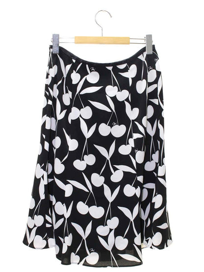 エムズグレイシー 117119 スカート 40 ブラック チェリーモチーフ ITBK66K68YCG