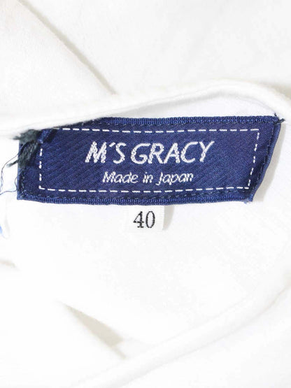 エムズグレイシー 215302 トップス 40 ホワイト リボン バッグモチーフ IT9JQHJXR85G