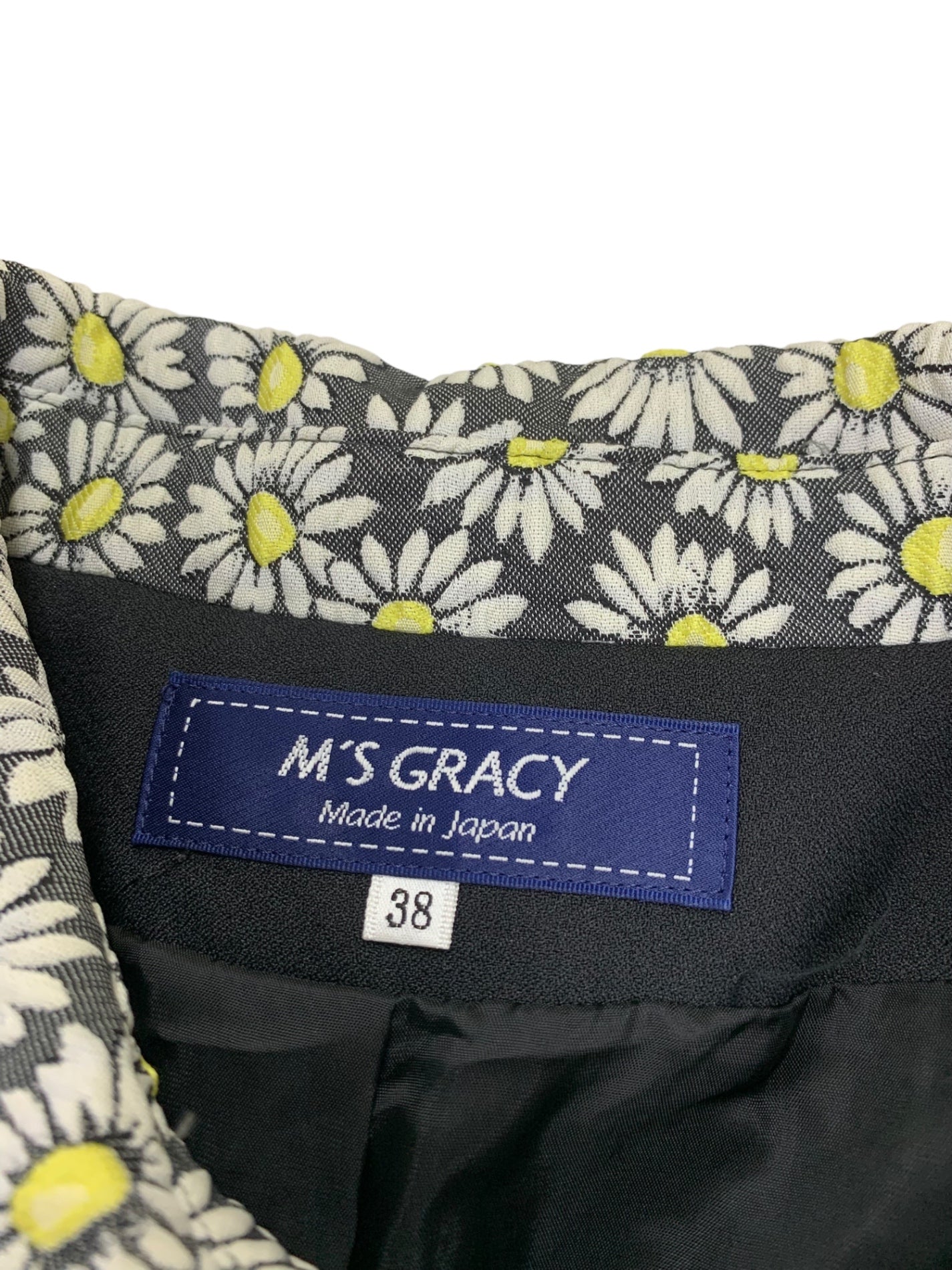 エムズグレイシー デイジー柄ジャガードコート 519103 38 ブラック フラワーモチーフ ITZZVHOWS1UQ 【SALE】