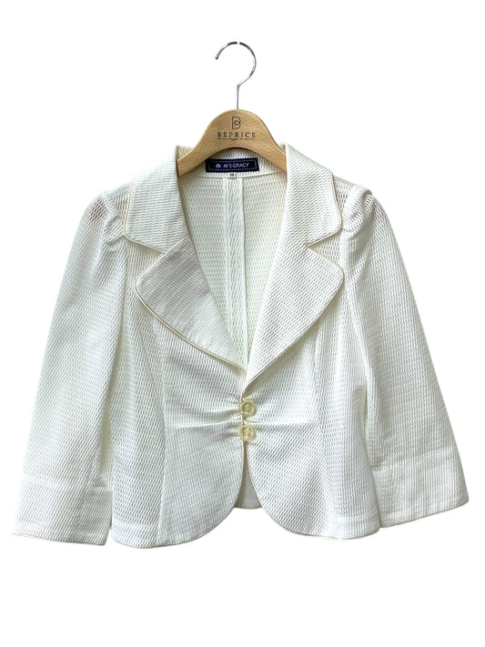 エムズグレイシー 524318 ジャケット 38 ホワイト メッシュ ITAGIUV6QJXG