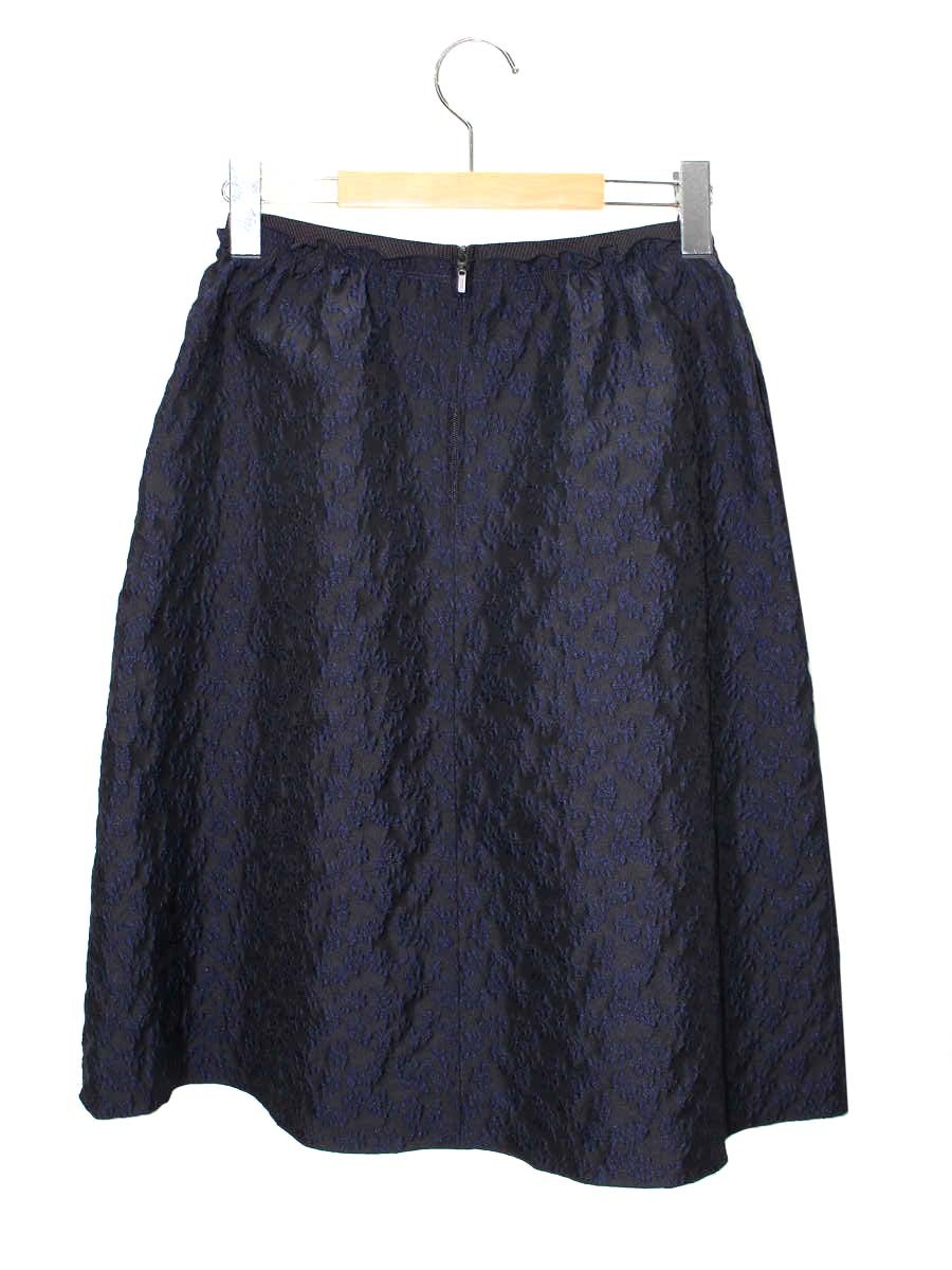 フォクシーニューヨーク collection Peony ピオニー 40965 スカート 38 ネイビー フラワーモチーフ SP品 IT68JM4AZ85N