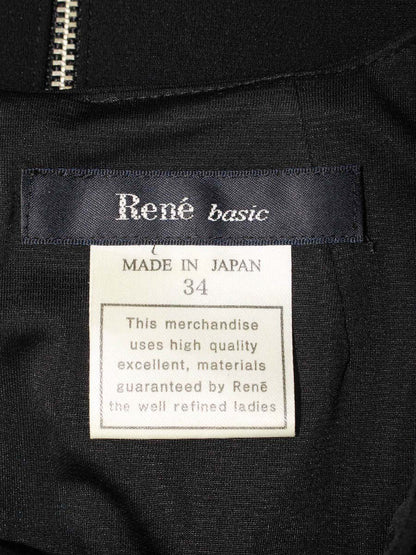 ルネ basic 5616180 ワンピース 34 ブラック カメリアバックジップ IT7L5HN746CK 【SALE】
