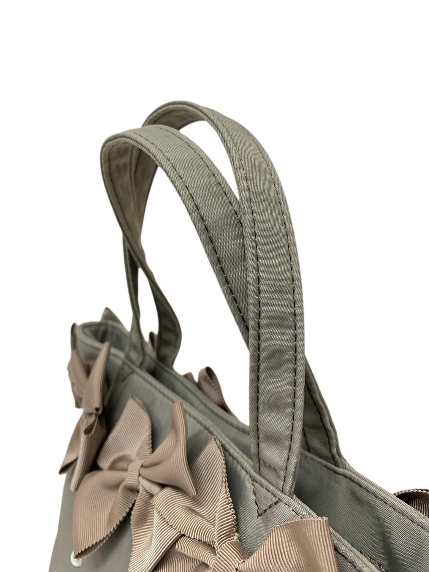 エムズグレイシー Ribbon Pearl Tote 894516 トートバッグ グレージュ ナイロン ITLC13PZCBAG