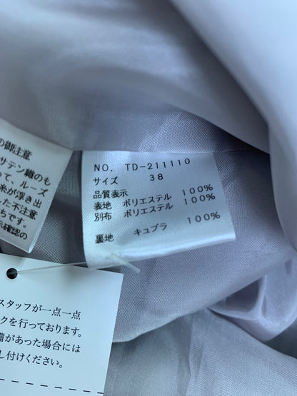 エムズグレイシー 211110 ワンピース 38 グレー 切替 オーガンジー タックフレア ITDODK6YP6M0