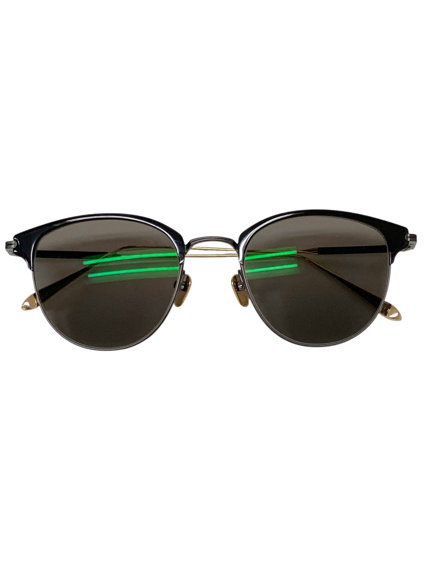 増永眼鏡 LAUREN メガネ ブラック コンビフレーム ハーフリム ボストン IT1KXK0NQVES