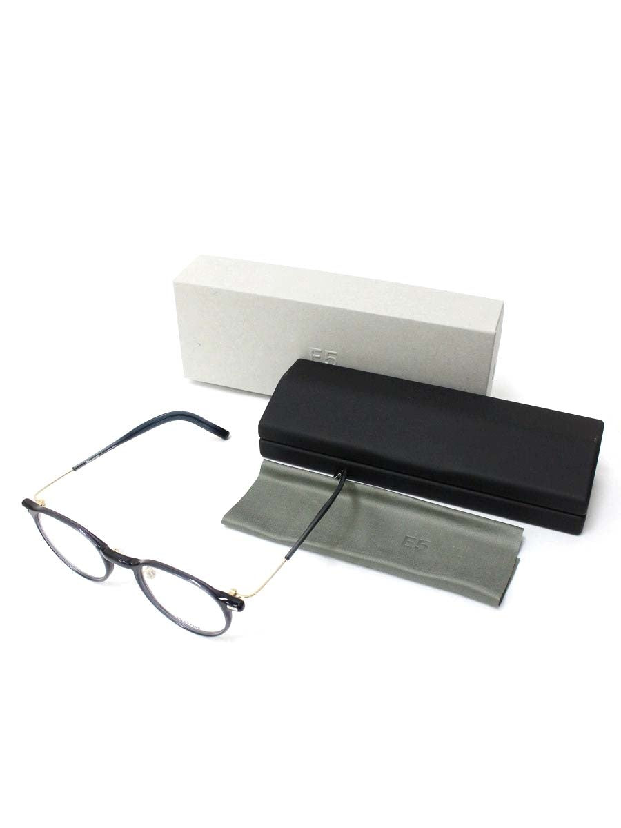 イーファイブアイヴァン P4 メガネ ブルー/ホワイトゴールド コンビフレーム フルリム ボストン IT2BKRGPOG8Y