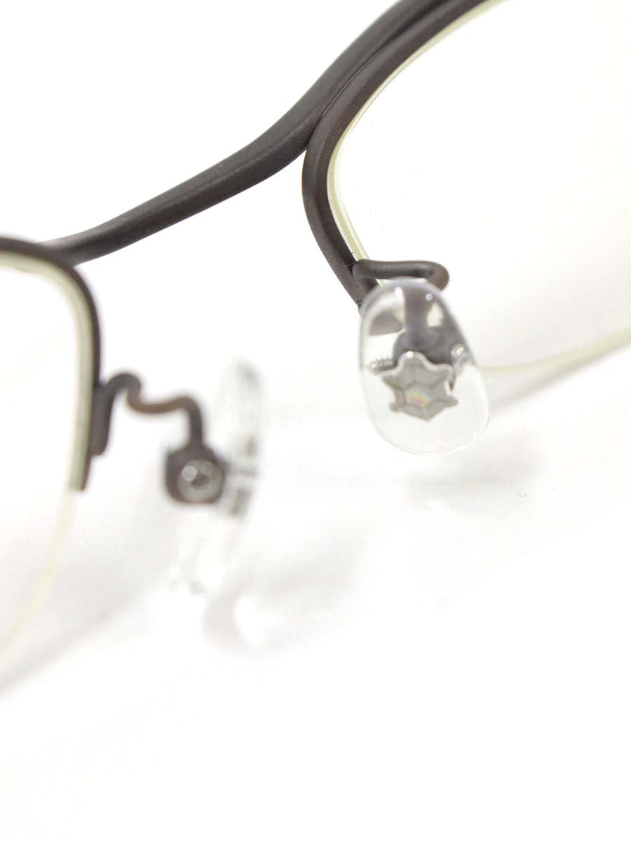 フォーナインズ S-207T メガネ ブラウン メタルフレーム ハーフリム スクエア IT7P1FEWHDCE 【SALE】