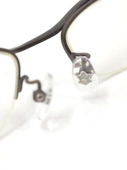 フォーナインズ S-207T メガネ ブラウン メタルフレーム ハーフリム スクエア IT7P1FEWHDCE 【SALE】