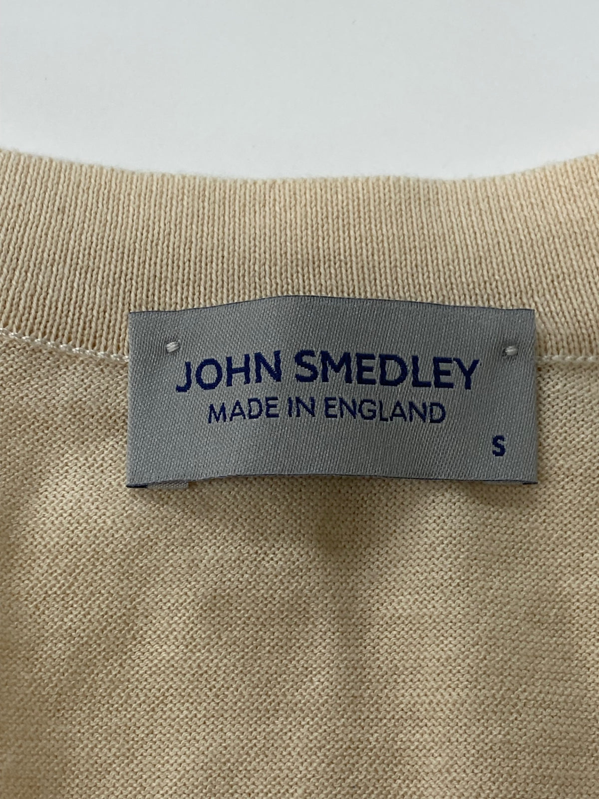 ジョンスメドレー ニット S ベージュ コットン MADE IN ENGLAND ITKE1FHBBYZM