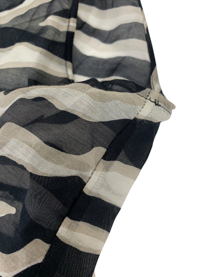 マックスマーラステュディオ 24162310226 ワンピース 44 ブラック シースルー ゼブラ IT8QSKE7LYW0