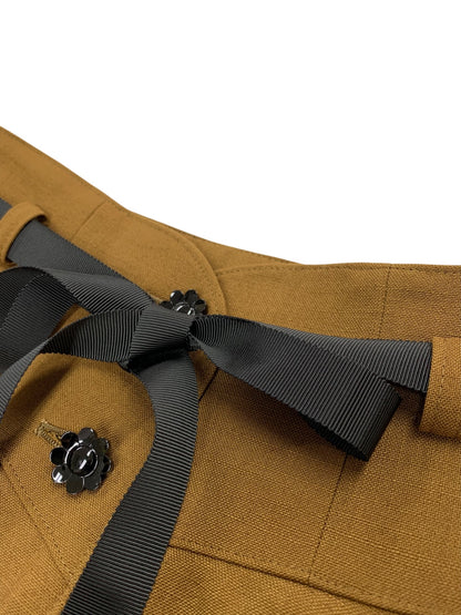 エムズグレイシー 花ボタン付きフレアー 517325 スカート 38 ブラウン ITLRVQKYDU90