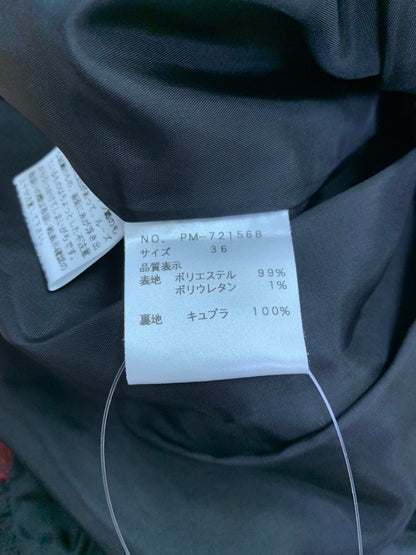 エムズグレイシー 721568 ワンピース 36 ブラック ローズ柄リボンベルト バルーン ITH3B76Q1F94