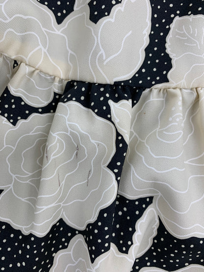 エムズグレイシー ローズプリントカシュクールドレス 011329 ワンピース 38 ベージュ ブラック フラワーモチーフ ITQH5URF4ZCG