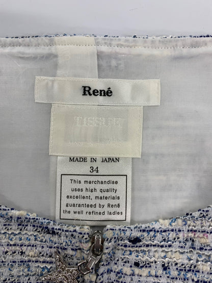 ルネ 6016300 ワンピース 34 ブルー ツィード IT8N2KGVNQQ8 【SALE】