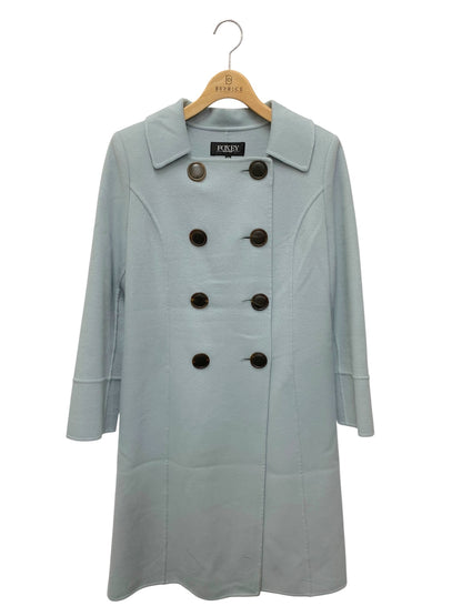 フォクシーブティック 23291 コート 40 ライトブルー ダブルブレスト カシミヤ ITB84Y1V8C10