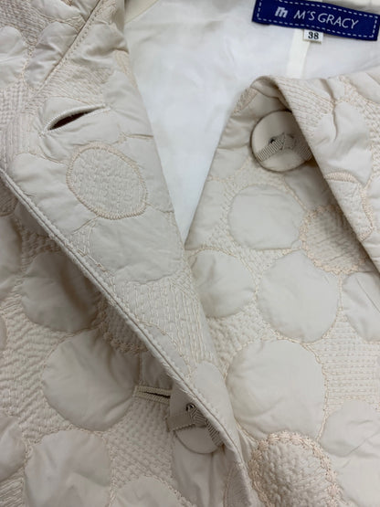 エムズグレイシー 129516 ジャケット 38 アイボリー 花 刺繍 ITNSVZ20V1JS