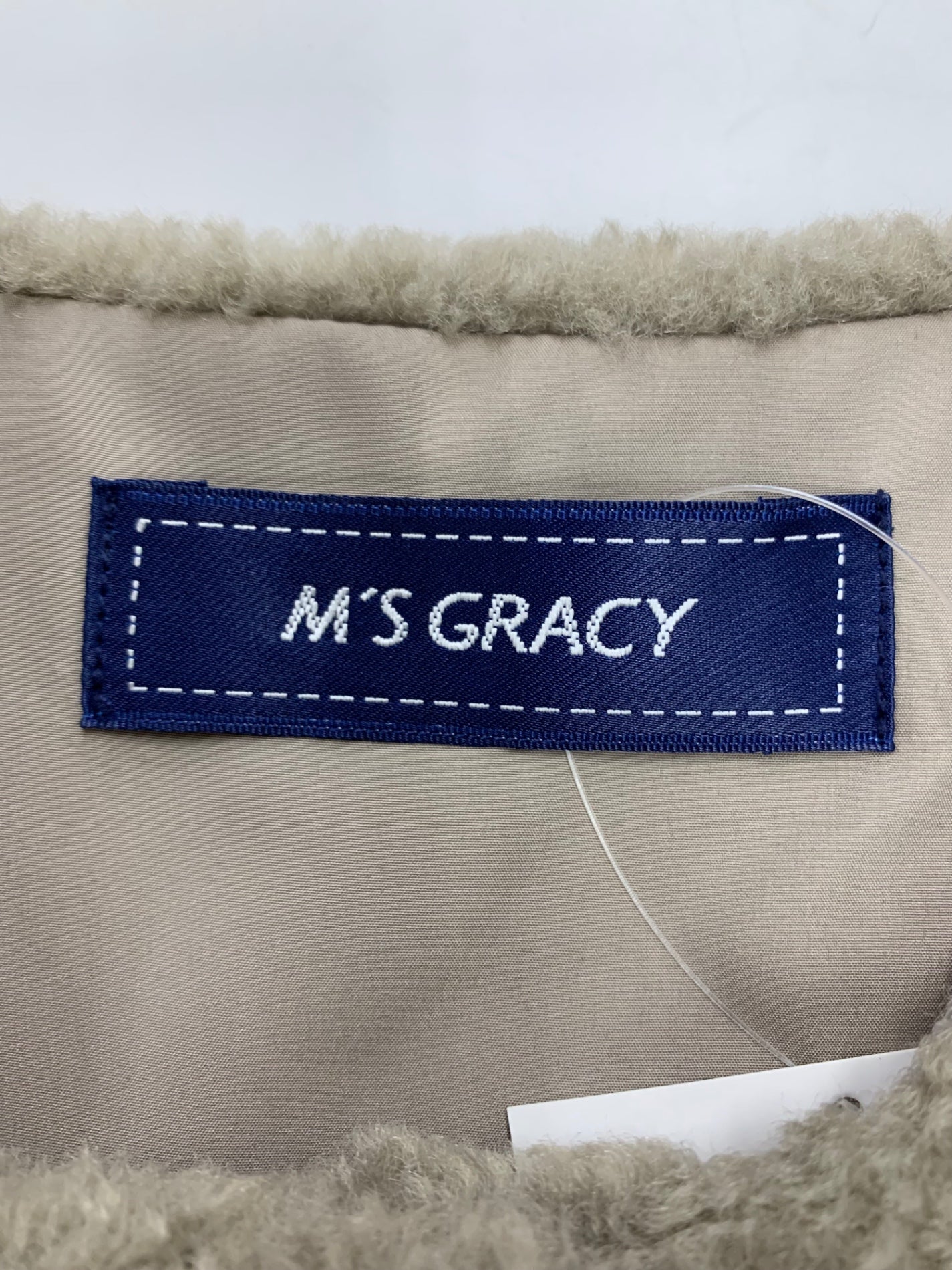 エムズグレイシー 596502 ベスト 38 グレー ジレ フェイクファー