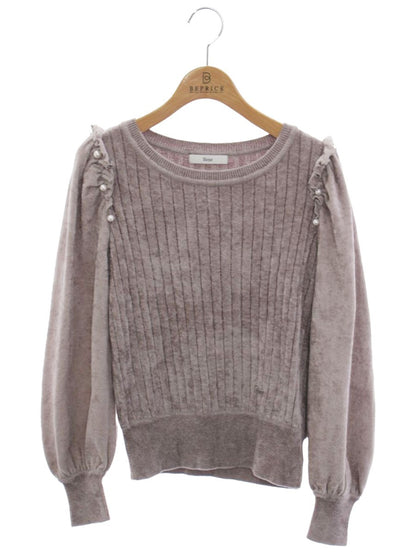 ルネ 6132480 ニット 34 グレー ストライプ パール ITY1ULR3HB56