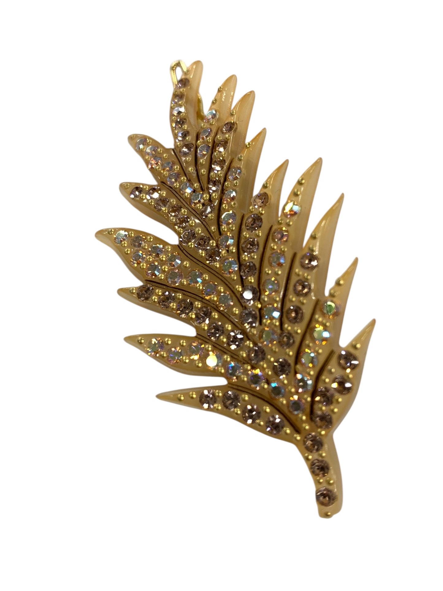 アッカ ヘアピン ベージュ ラインストーン ヘアピン リーフ ITIOY0KKWJH2