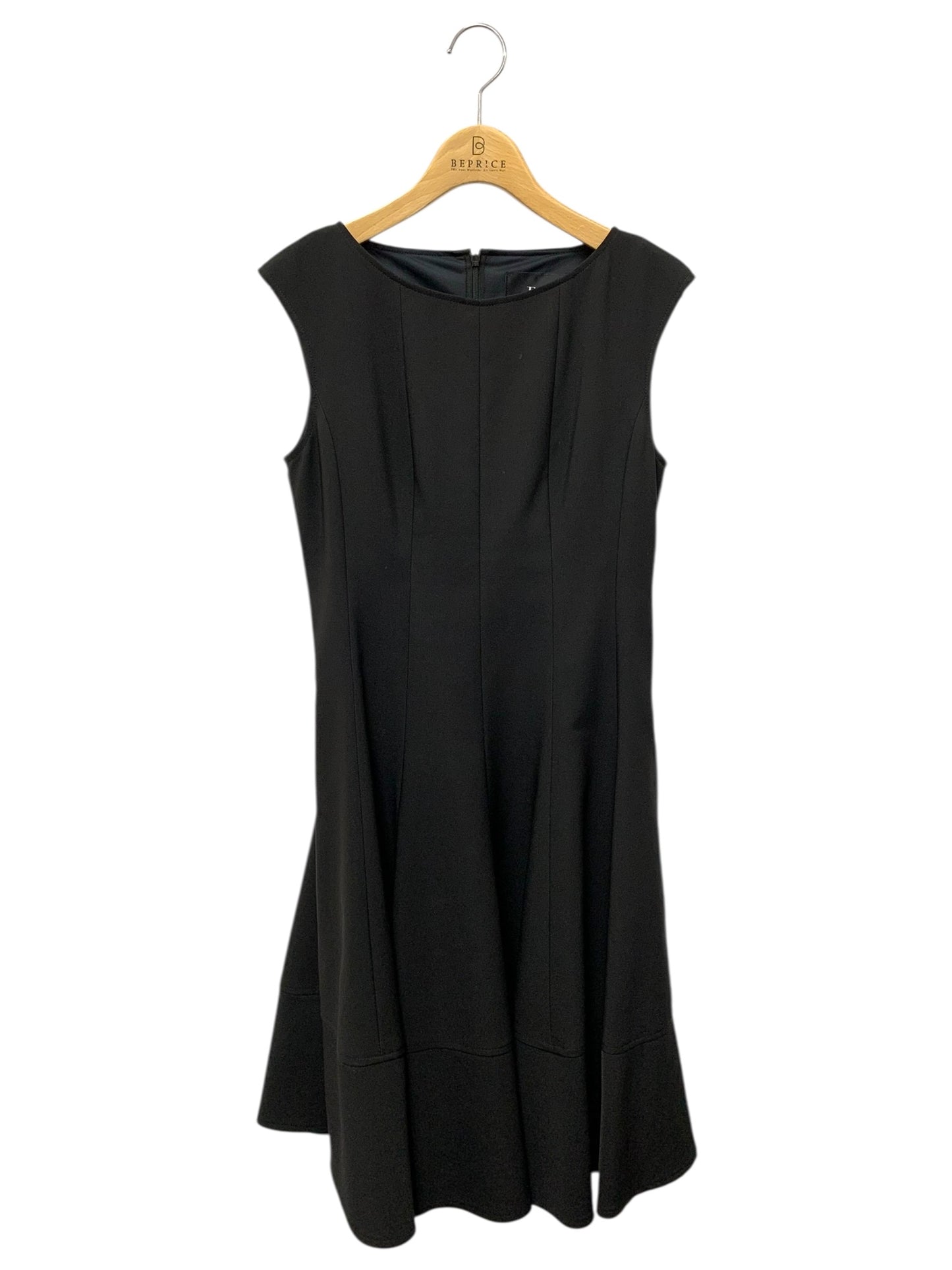 ルネ 5046090 ワンピース 34 ブラック バックジップ U字ネック フレア ITCD3Q7AQ010