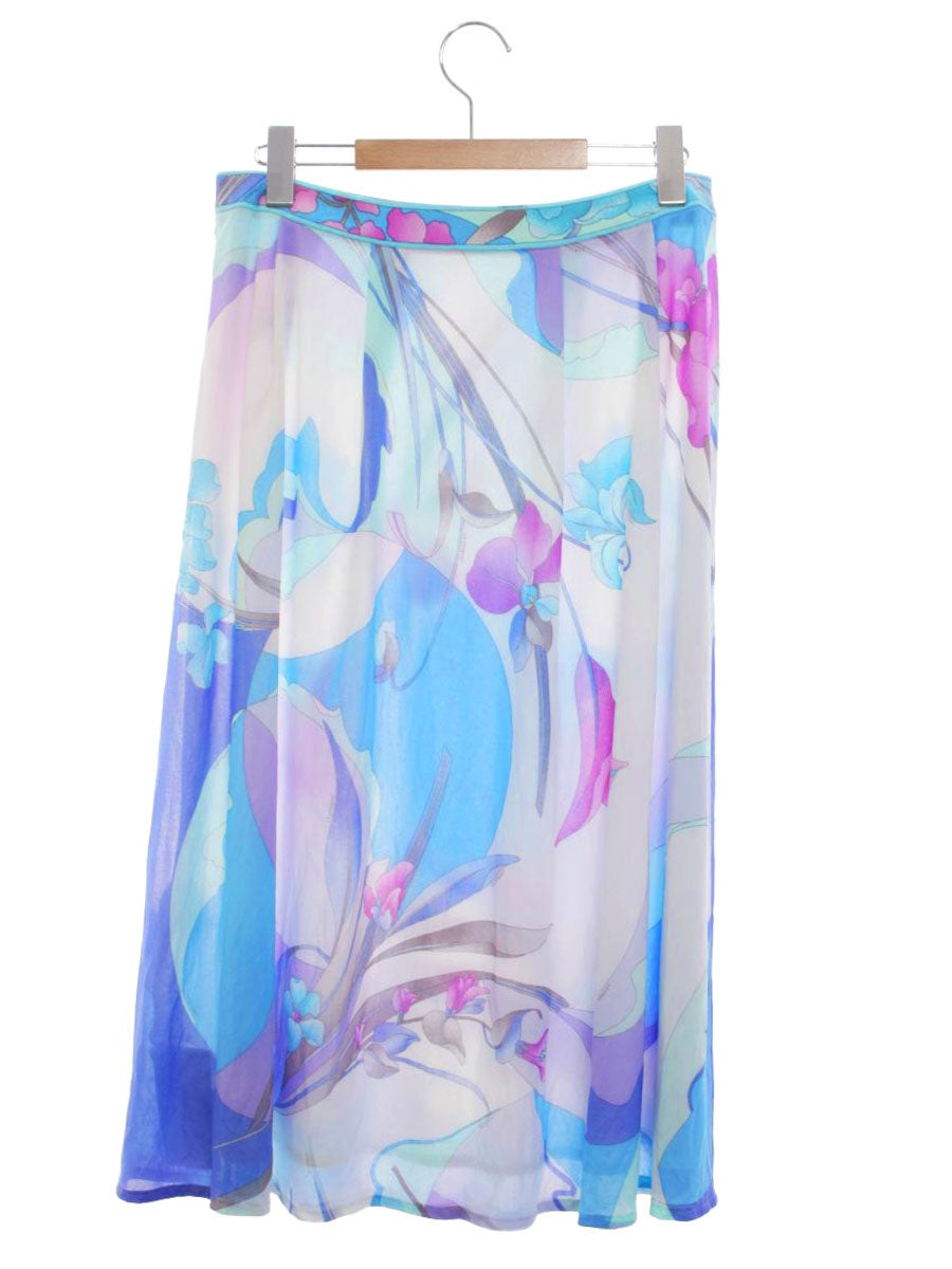 レオナールファッション 0172502 スカート 73 花柄 ブルー マルチカラー ITK9CHCXFZOL