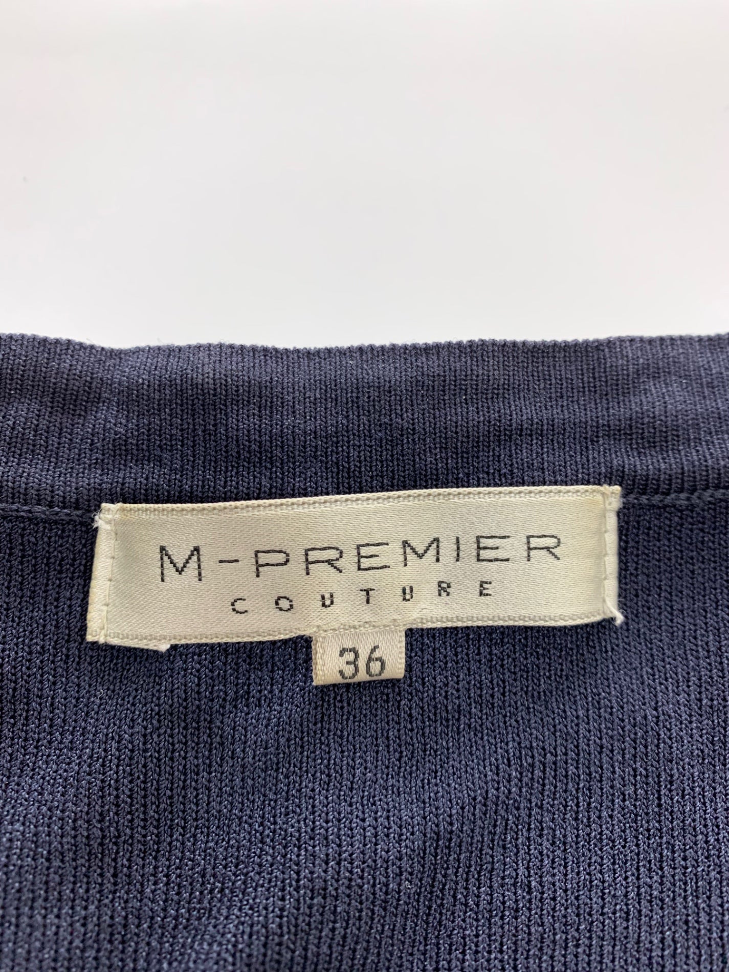 エムプルミエ F726-002 カーディガン 36 ネイビー ビジュー パール IT6ZTG4TO0JO