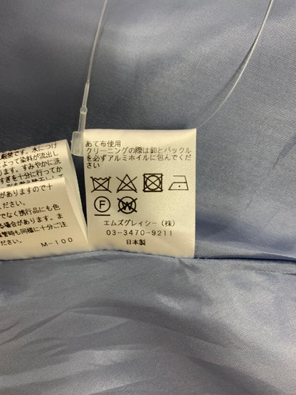 エムズグレイシー 417303 スカート 40 ブルー カメリアボタン バイカラー ITVCGW3OB1M2