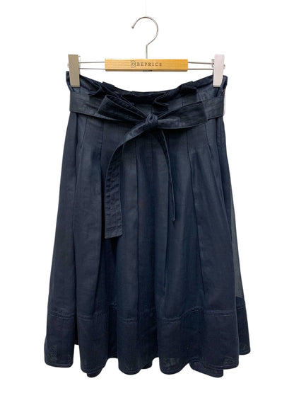 エムズグレイシー 927345 スカート 38 ネイビー タックフレア IT2Y8O75B23C 【SALE】