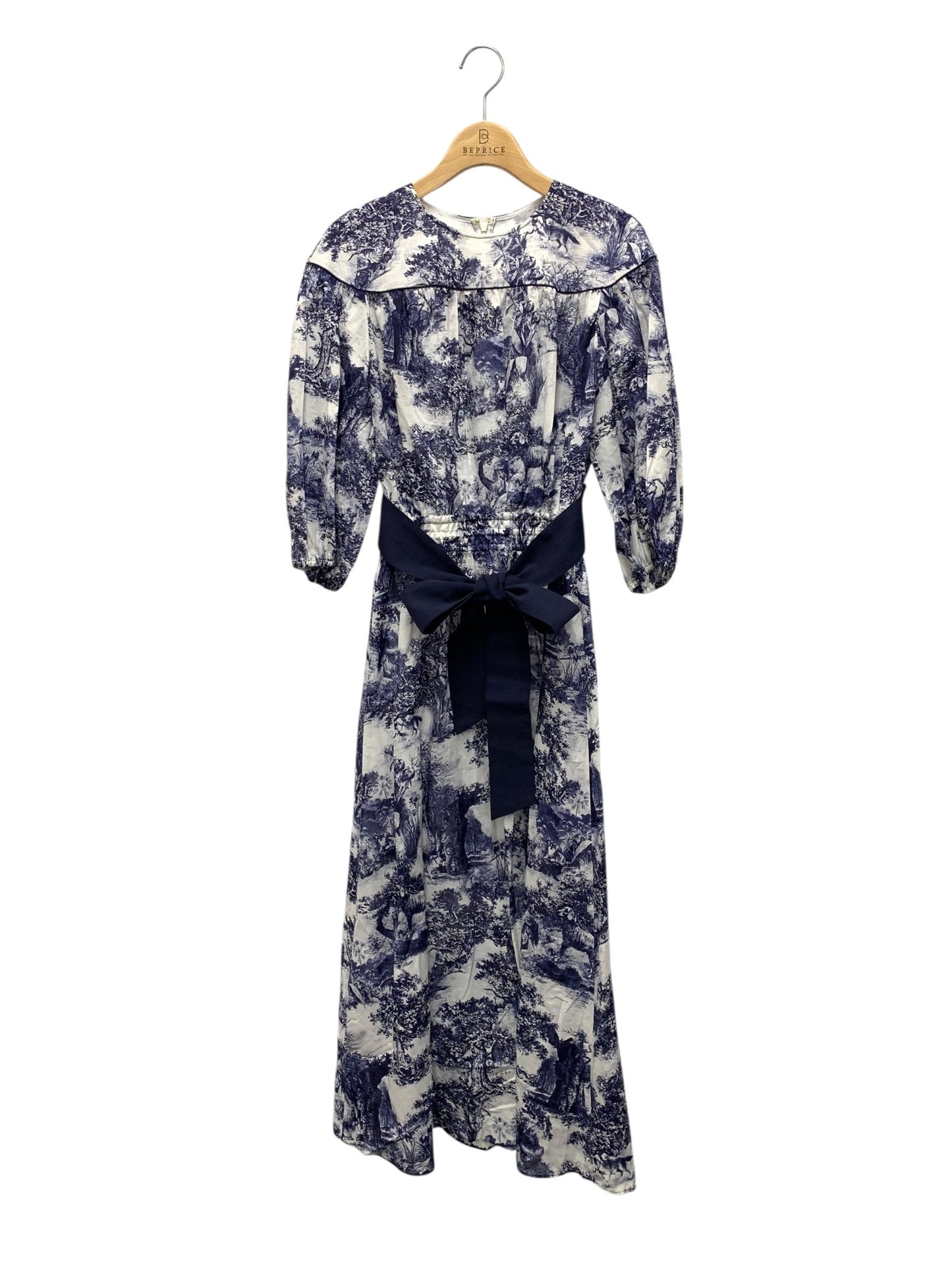 エポカ トワルドジュイプリント フレアドレス M5J24-549-25 ワンピース 40 ブルー 25SS ITTVFSZEJZRS