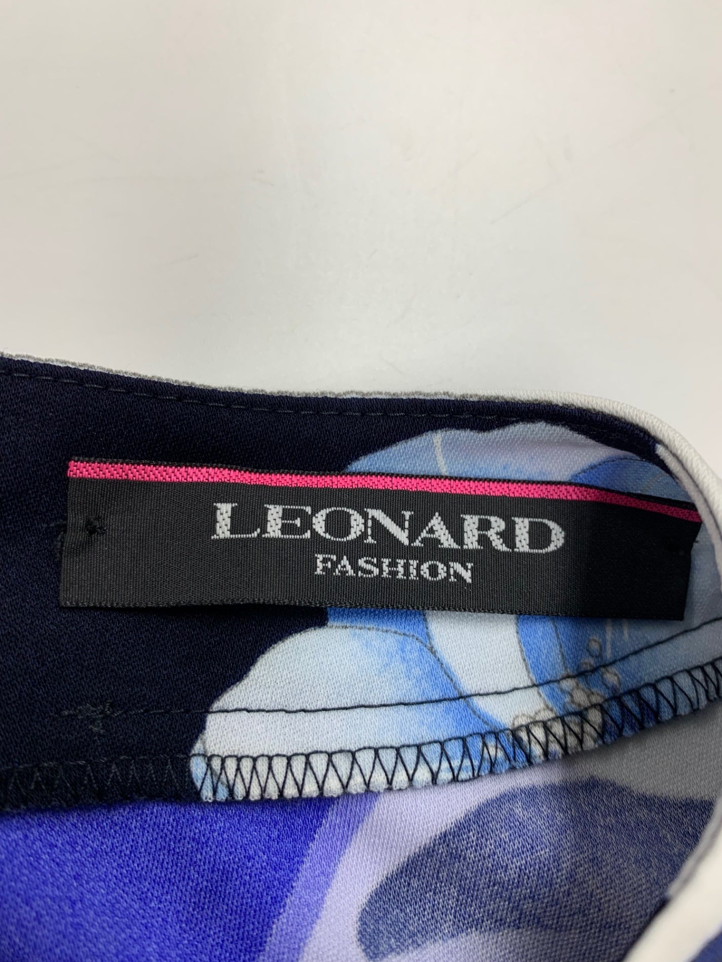 レオナールファッション 0190018 ワンピース 42 ブルー カンカン フラワーモチーフ ITL5N9IPQY5S