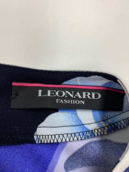 レオナールファッション 0190018 ワンピース 42 ブルー カンカン フラワーモチーフ ITL5N9IPQY5S