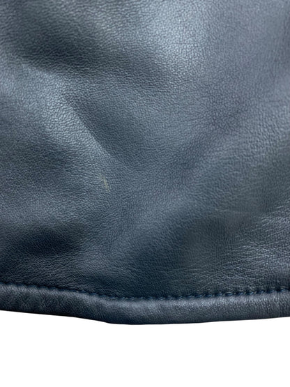 ランバンオンブルー LB-PL-44182 ジャケット 46 ネイビー ジップアップ ラム 羊革 レザー IT9MW72YHP98