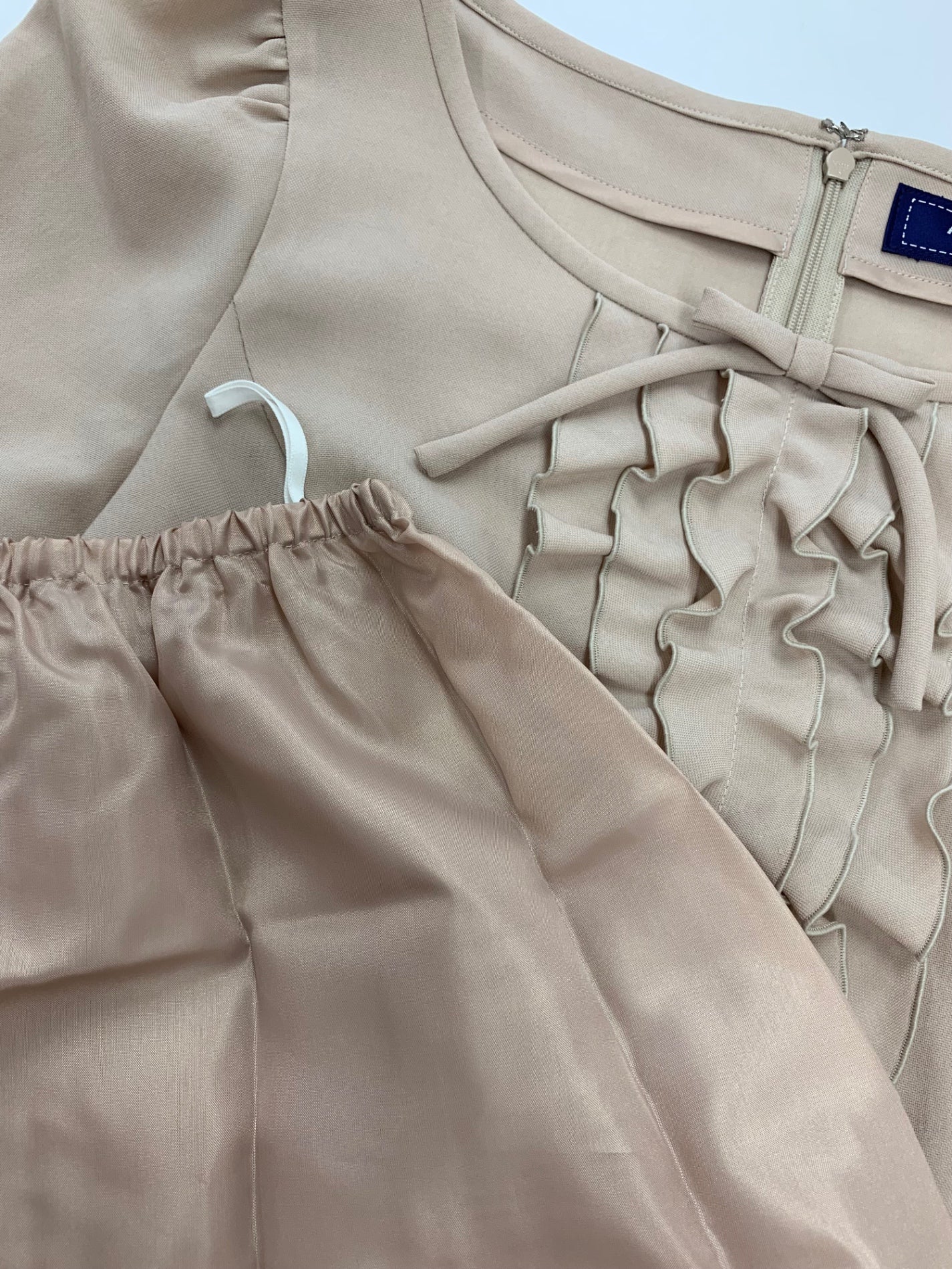 エムズグレイシー 011343 ワンピース 40 ベージュ フリル リボン ITFXFCXO0BMH