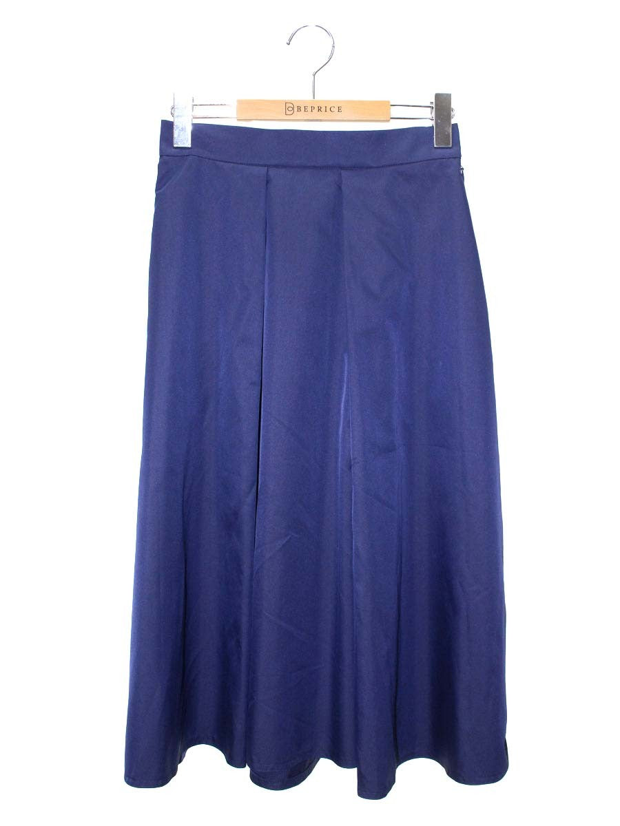 エムズグレイシー 317305 スカート 38 ネイビー タックフレア ITR8RLD87DJW