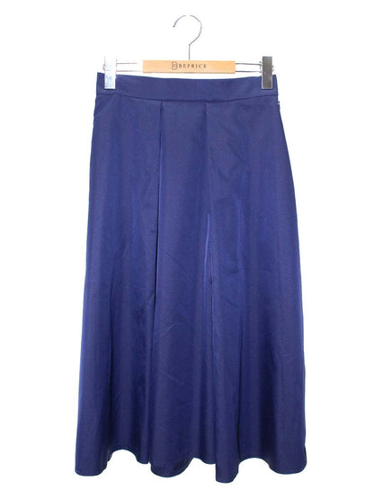 エムズグレイシー 317305 スカート 38 ネイビー タックフレア ITR8RLD87DJW