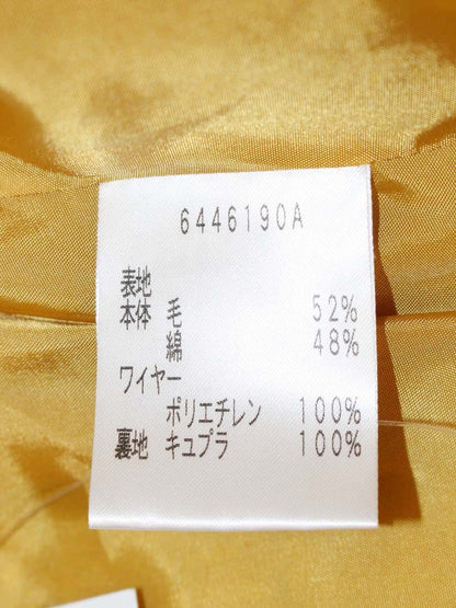 ルネ 6446190 ワンピース 36 イエロー チェック柄 Vネック フロントジップ ITC3YIUBTTBO