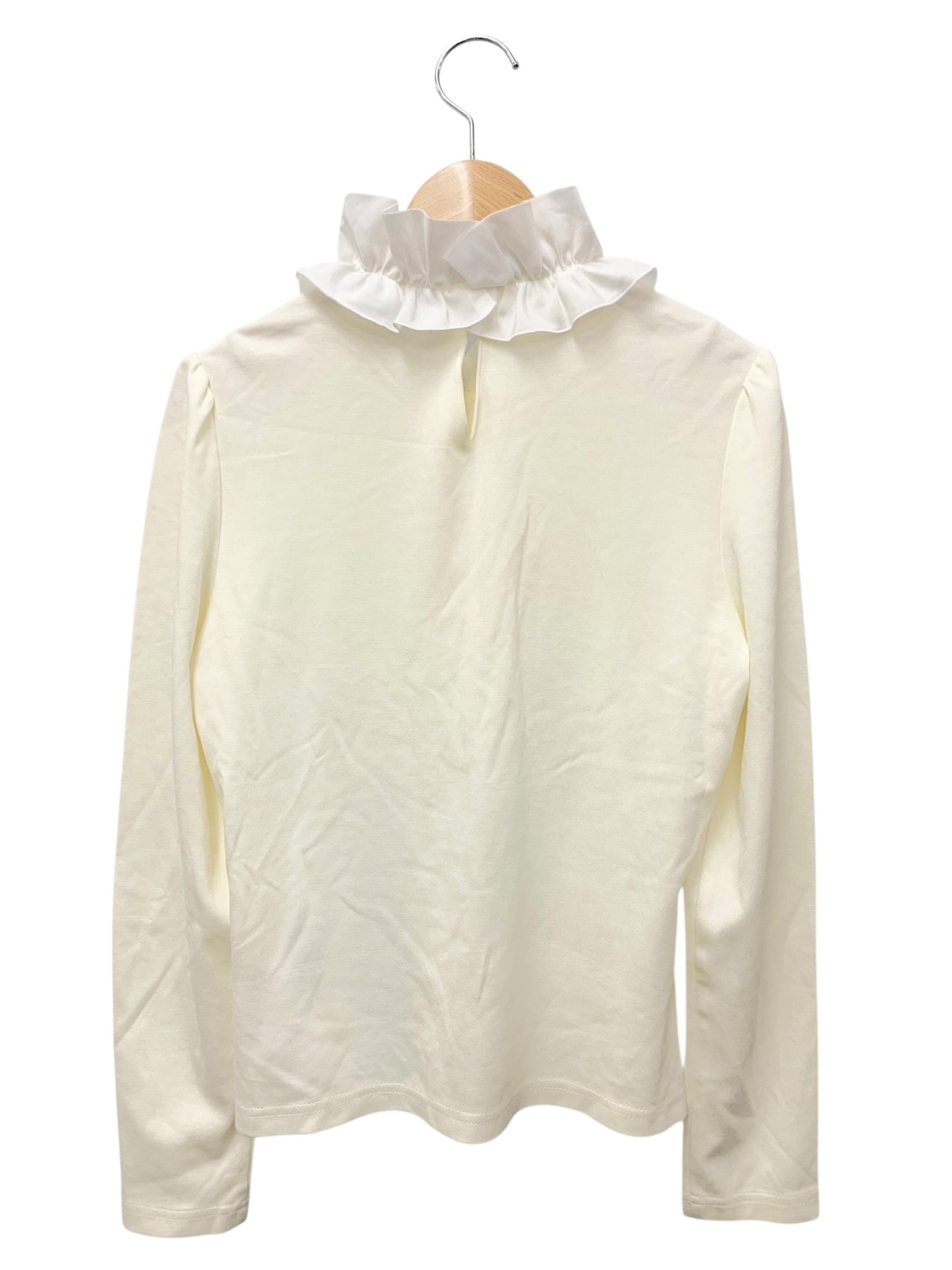 エムズグレイシー 815512 Tシャツ カットソー 38 ホワイト フリル ITXECEQ1RA6M