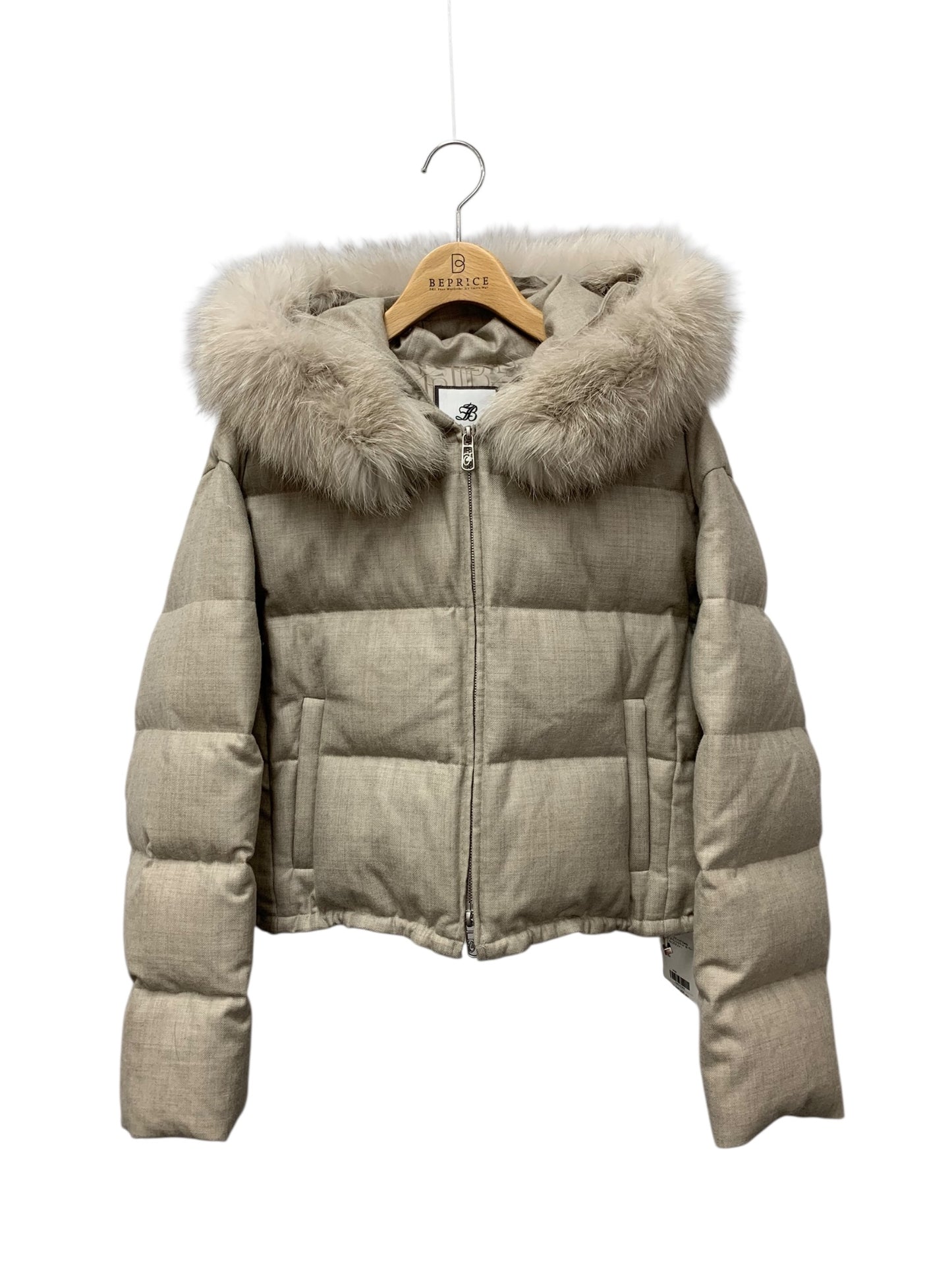 フォクシーブティック Dahlia 44582 ダウンジャケット 38 ベージュ フォックスファー IT3WCOYC49Y8