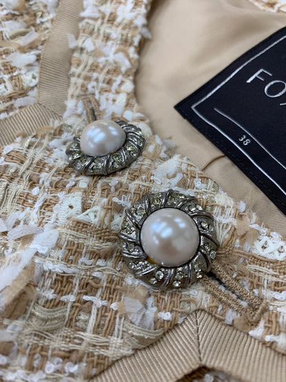 フォクシーブティック Petit Triomphe プチトリオンフ 39873 ジャケット 38 ベージュ ツイード IT9I3Q4GVCQO