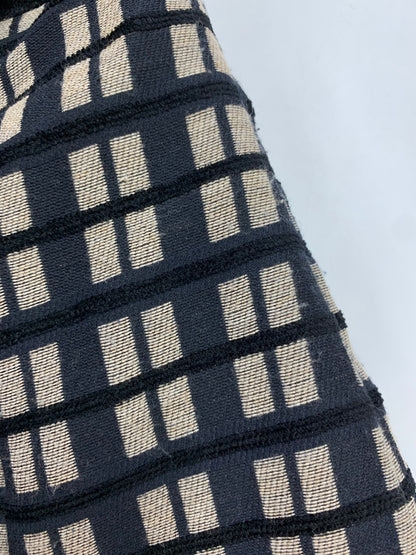 エムズグレイシー 117515 スカート 40 ネイビー リボン 格子柄 サイドジップ ITZBJD6901US